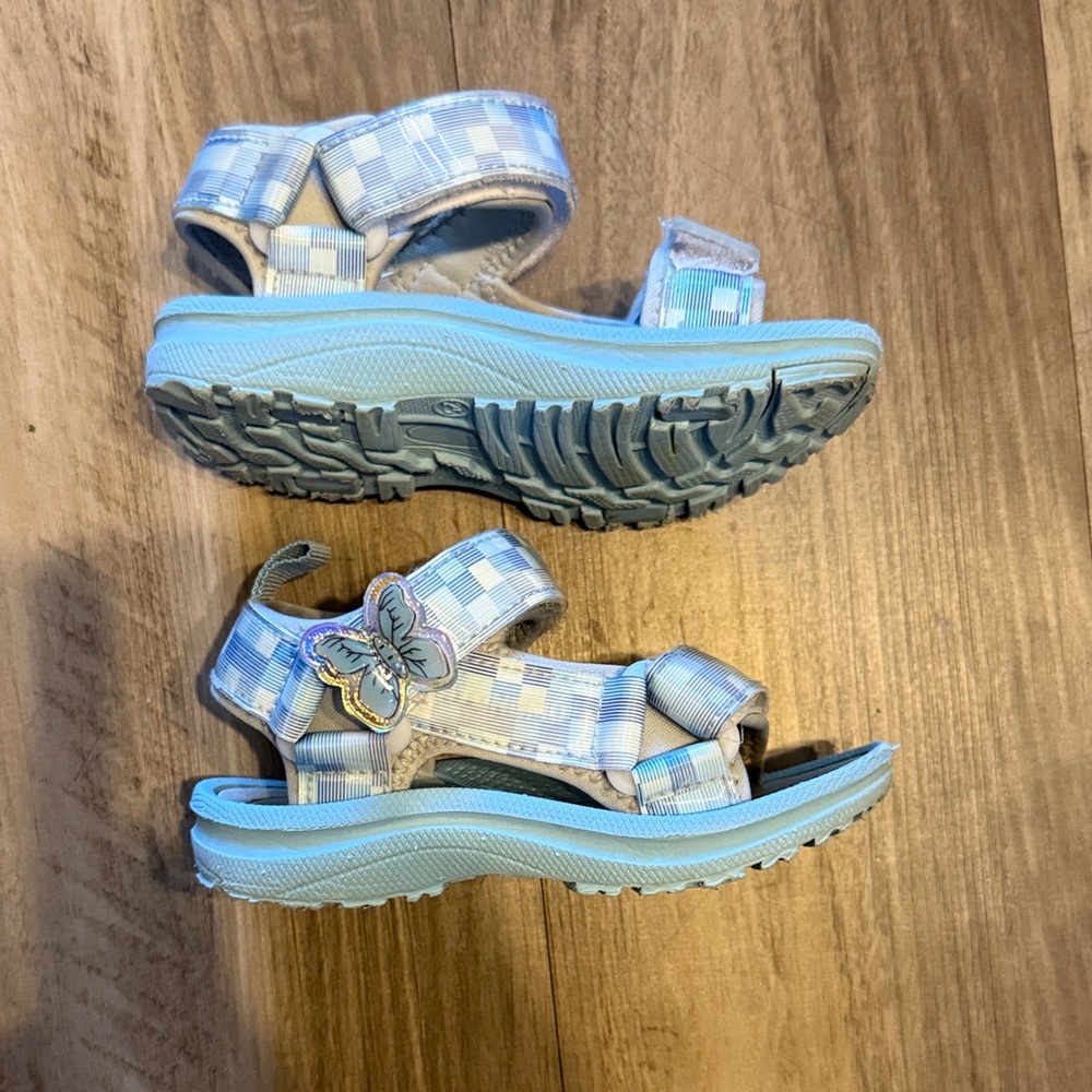 Kids Blue Checkered Sandals